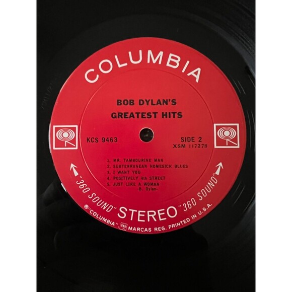 Bob Dylan's Greatest Hits Columbia 2 Eye KCS 9463 EX Cleaned Split Spine - Picture 7 of 7